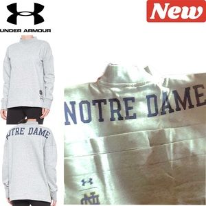 🛑CLEARANCE‼️🆕 Under Armour Norte Dame Fleece mock neck Sweatshirt Gray